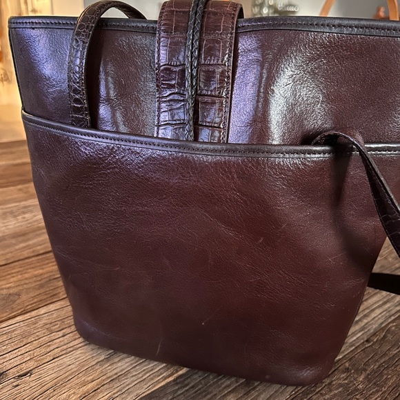 Brighton 🖤 Brazilian Triple Hearts Black/Brown Woven/Croc Bag - Vintage RARE!! - Picture 9 of 10